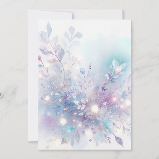 フェアリーガーデンティーパーティーキノコ赤ちゃん女の子シャワー 招待状 (裏面)