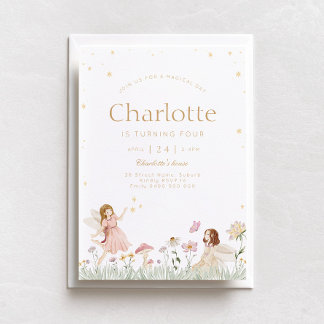 フェアリーガーデンパーティー誕生日招待状 招待状