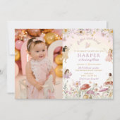 フェアリーガーデンフォトバースデーパーティー 招待状 (正面)