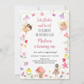 フェアリーガーデンフラッター&トゥウィル誕生日 招待状 (正面)