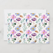 フェアリーガーデンフローラガールフォトバースデーパーティー 招待状 (裏面)