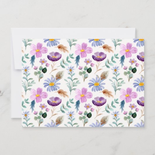 フェアリーガーデンフローラガールフォトバースデーパーティー 招待状 (裏面)