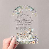 フェアリーガーデンフローラティーパーティーガールベビーシャワー アクリル招待状 (インサイチュ (ポータブル))