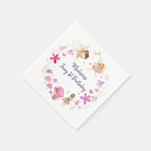 フェアリーガーデンフローラ誕生日 スタンダードカクテルナプキン (角)