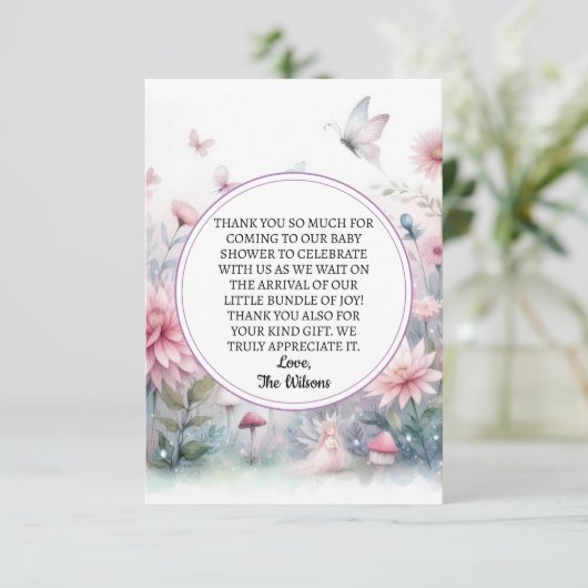 フェアリーガーデンベビーシャワー サンキューカード (スタンド正面)