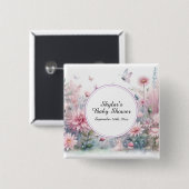 フェアリーガーデンベビーシャワー 缶バッジ (正面&裏面)