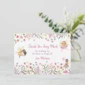 フェアリーガーデンボホーワイルドフラワー誕生日 サンキューカード (スタンド正面)