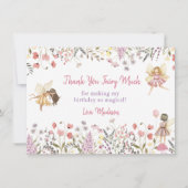 フェアリーガーデンボホーワイルドフラワー誕生日 サンキューカード (正面)