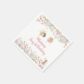 フェアリーガーデンボホーワイルドフラワー誕生日 スタンダードカクテルナプキン (角)