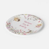 フェアリーガーデンボホーワイルドフラワー誕生日 ペーパープレート (アングル)