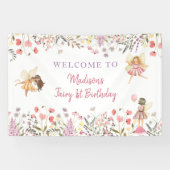 フェアリーガーデンボホーワイルドフラワー誕生日 横断幕 (横)