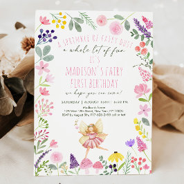 フェアリーガーデンワイルドフラワー1st誕生日 招待状