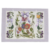 フェアリーガーデンヴィンテージ弓n紫の情熱の花 ラージペーパーバッグ (裏面)