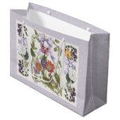 フェアリーガーデンヴィンテージ弓n紫の情熱の花 ラージペーパーバッグ (正面アングル)