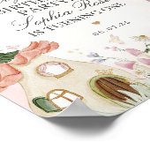 フェアリーガーデン最初の誕生日パーティーウェルカムサイン ポスター (角)