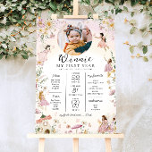 フェアリーガーデン最初の誕生日マイルストーンのタイムライン ポスター