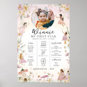 フェアリーガーデン最初の誕生日マイルストーンのタイムライン ポスター (正面)