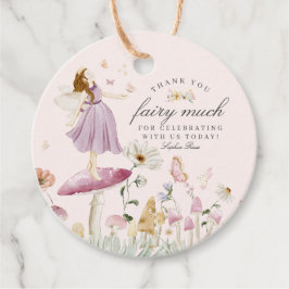 フェアリーガーデン誕生日またはベビーシャワーメッセージカード フェイバータグ