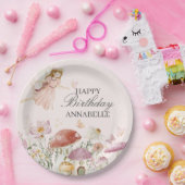 フェアリーガーデン誕生日バルーンパーティーデコールフリット ペーパープレート (パーティー)