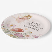 フェアリーガーデン誕生日バルーンパーティーデコールフリット ペーパープレート (アングル)