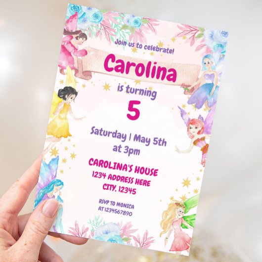 フェアリーガーデン誕生日招待状 招待状