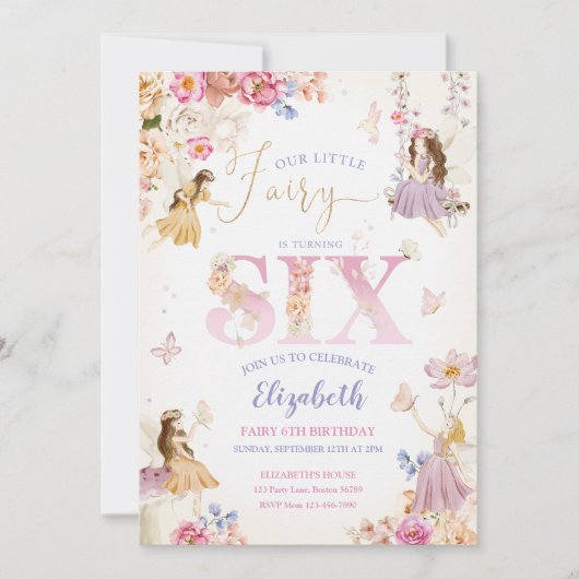 フェアリーガーデン誕生日 招待状 (正面)