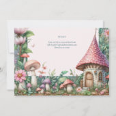 フェアリーガーデン1st誕生日または編集年齢ティール(緑がかった色)金ゴールド 招待状 (裏面)