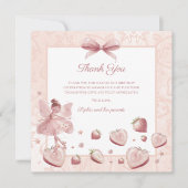 フェアリーガールストロベリーベリーハッピーバースデー サンキューカード (正面)