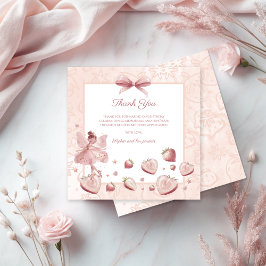 フェアリーガールストロベリーベリーハッピーバースデー サンキューカード