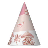 フェアリーガールズマッシュルームハウスリボンツインズ誕生日 パーティーハット (左)