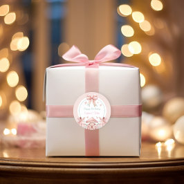 フェアリーガールズマッシュルームハウスリボンツインズ誕生日 ラウンドシール