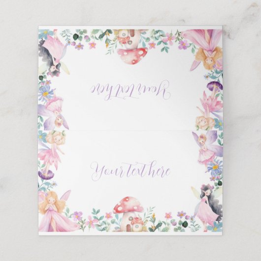 フェアリーガールバースデーパーティー座席表 プレイスカード (外部開封)