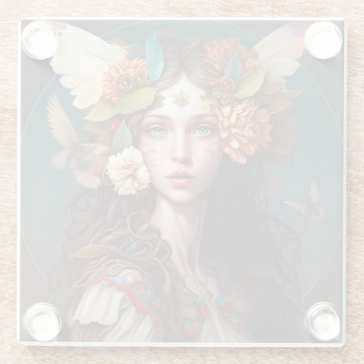フェアリーガールファンタジーアートガラスコースター ガラスコースター (裏面)