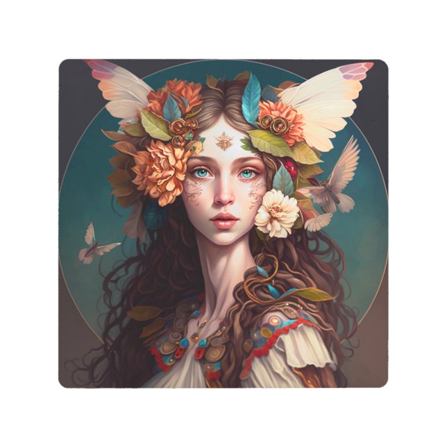 フェアリーガールファンタジーアートメタルプリント メタルプリント (正面)