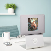 フェアリーガールファンタジーアート シール (デスク上のノートパソコン)