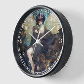 フェアリーガールファンタジーアート 壁時計 (傾斜)