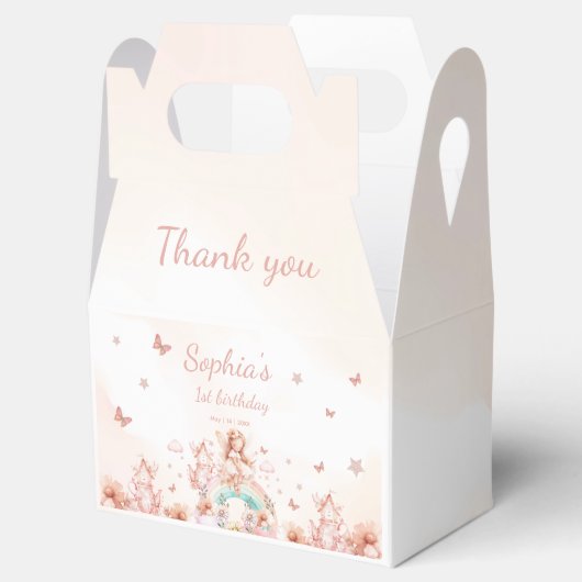 フェアリーガールレインボー魔法ティーポット誕生日 フェイバーボックス (オープン)