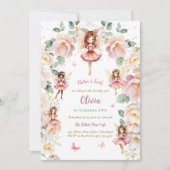 フェアリーガール誕生日お洒落エンチャントフローラ 招待状 (正面)