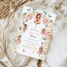 フェアリーガール誕生日お洒落エンチャントフローラ 招待状