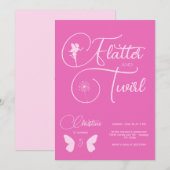 フェアリーガール誕生日ミニマルシンプルリストモダン 招待状 (正面/裏面)