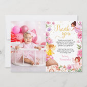 フェアリーガール誕生日写真サンキューカード サンキューカード (正面)