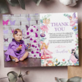 フェアリーガール誕生日写真サンキューカード サンキューカード