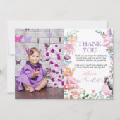 フェアリーガール誕生日写真サンキューカード サンキューカード (正面)