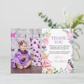 フェアリーガール誕生日写真サンキューカード サンキューカード (スタンド正面)