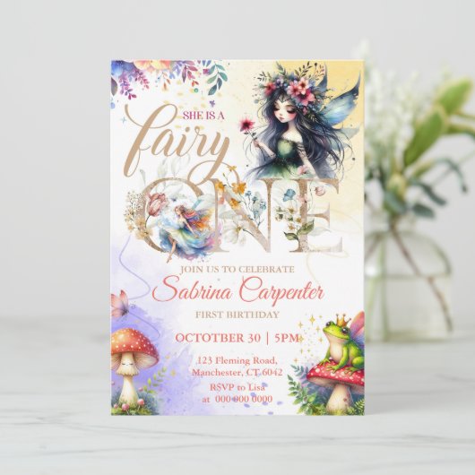 フェアリーガール1st誕生日招待状 招待状 (スタンド正面)