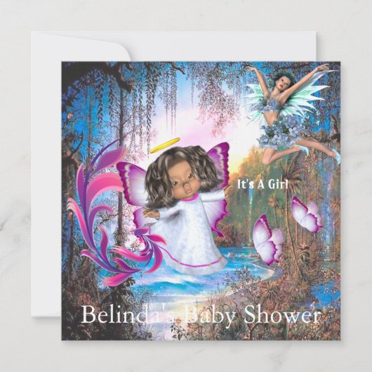 フェアリーキングダムフォレストのドリームランドファンタジー ノートカード (正面)