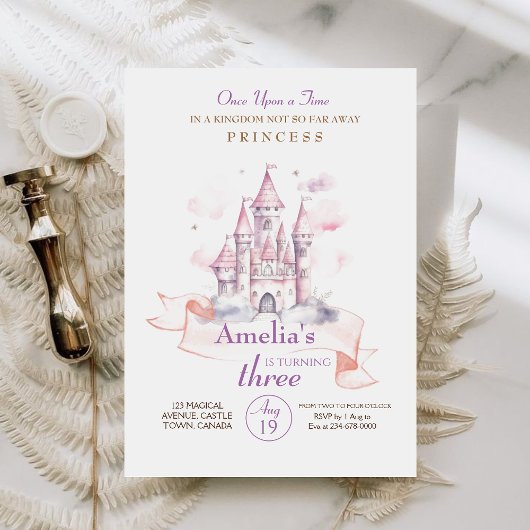 フェアリーキングダムプリンセスバースデーパーティー 招待状