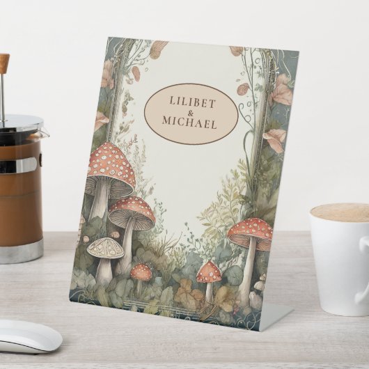 フェアリーコアマッシュルームカスタムゴブリンコアのデコールギフト 台座サイン (インサイチュ)