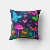 フェアリーコア – 蝶の花とキノコ クッション (裏面)