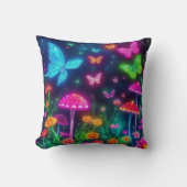 フェアリーコア – 蝶の花とキノコ クッション (正面)